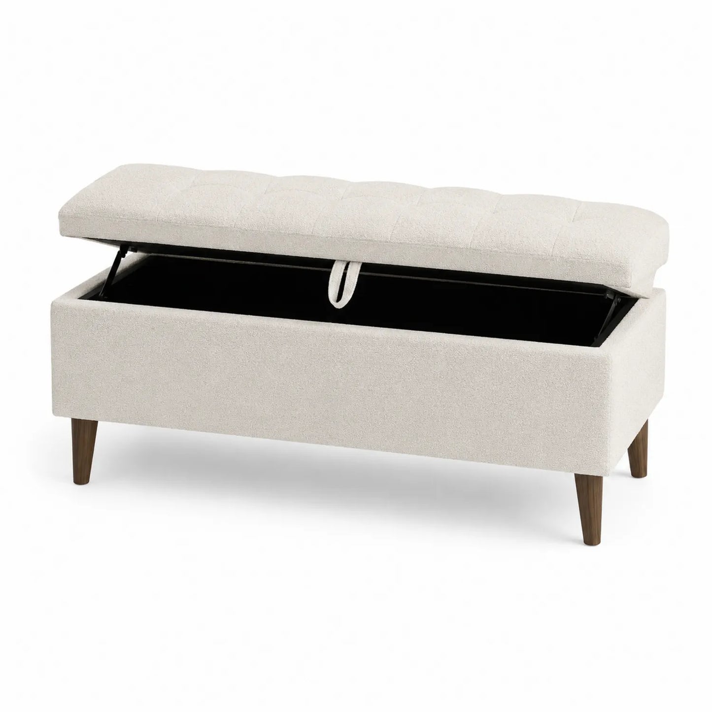 Polsterbank mit Stauraum Leinenstruktur Beige 120x40x45 cm