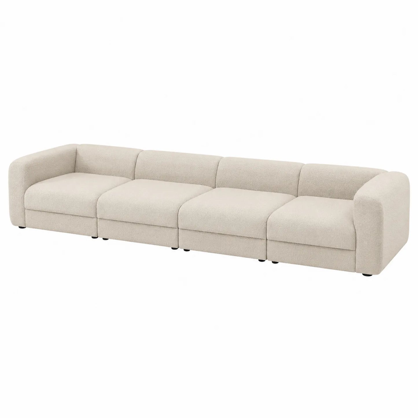Modulares 4-Sitzer Sofa Stoff Beige 372cm