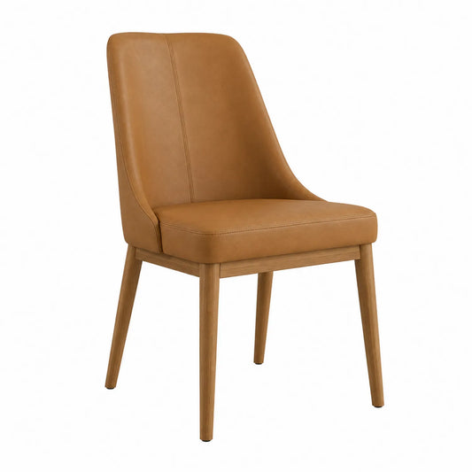 Esszimmerstuhl Massivholzrahmen PU-Kunstleder Braun 80 cm