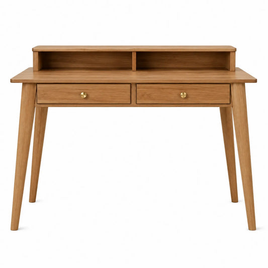 Schreibtisch aus Eichenholz mit Regal 120cm
