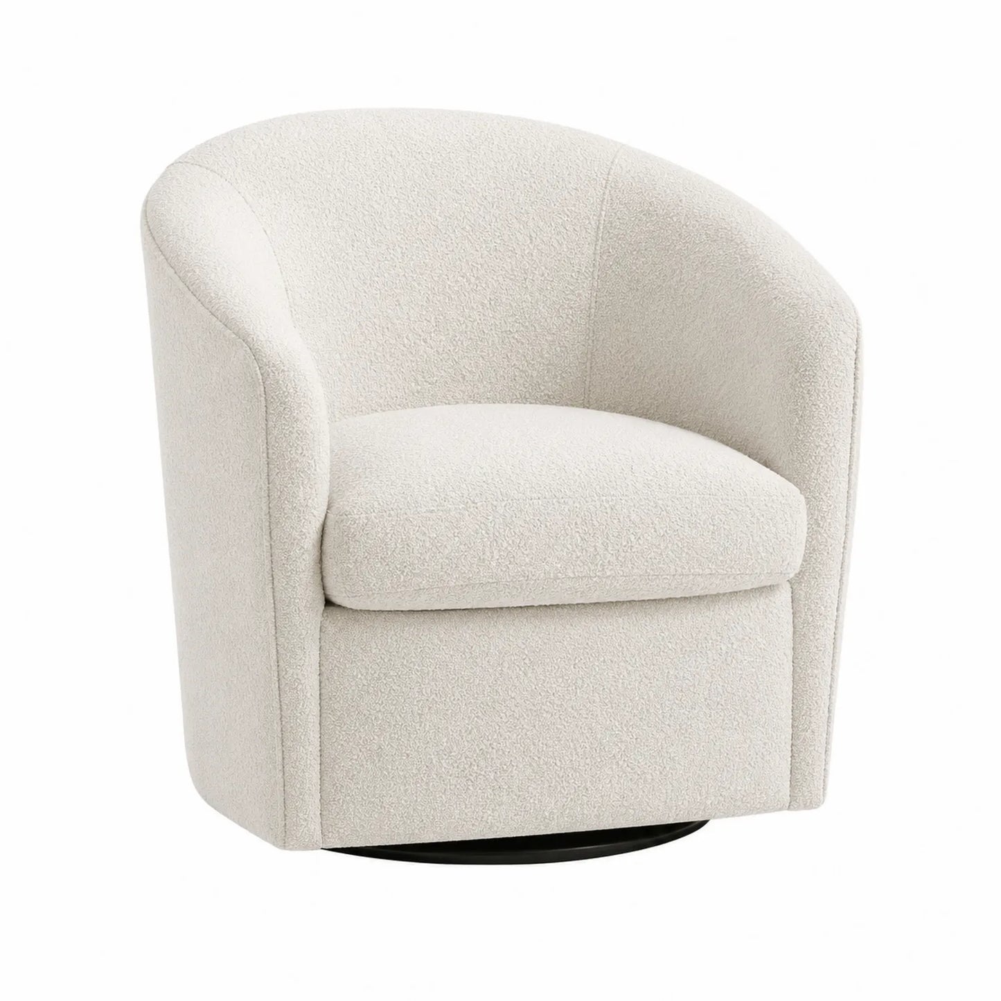 Drehbarer Loungesessel Bouclé Creme 76cm