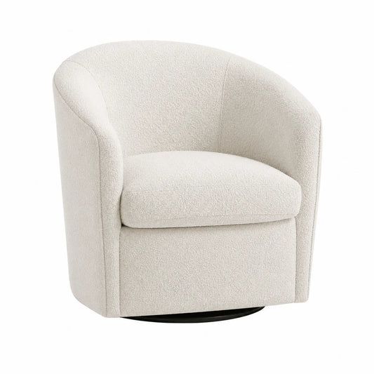 Drehbarer Loungesessel Bouclé Creme 76cm