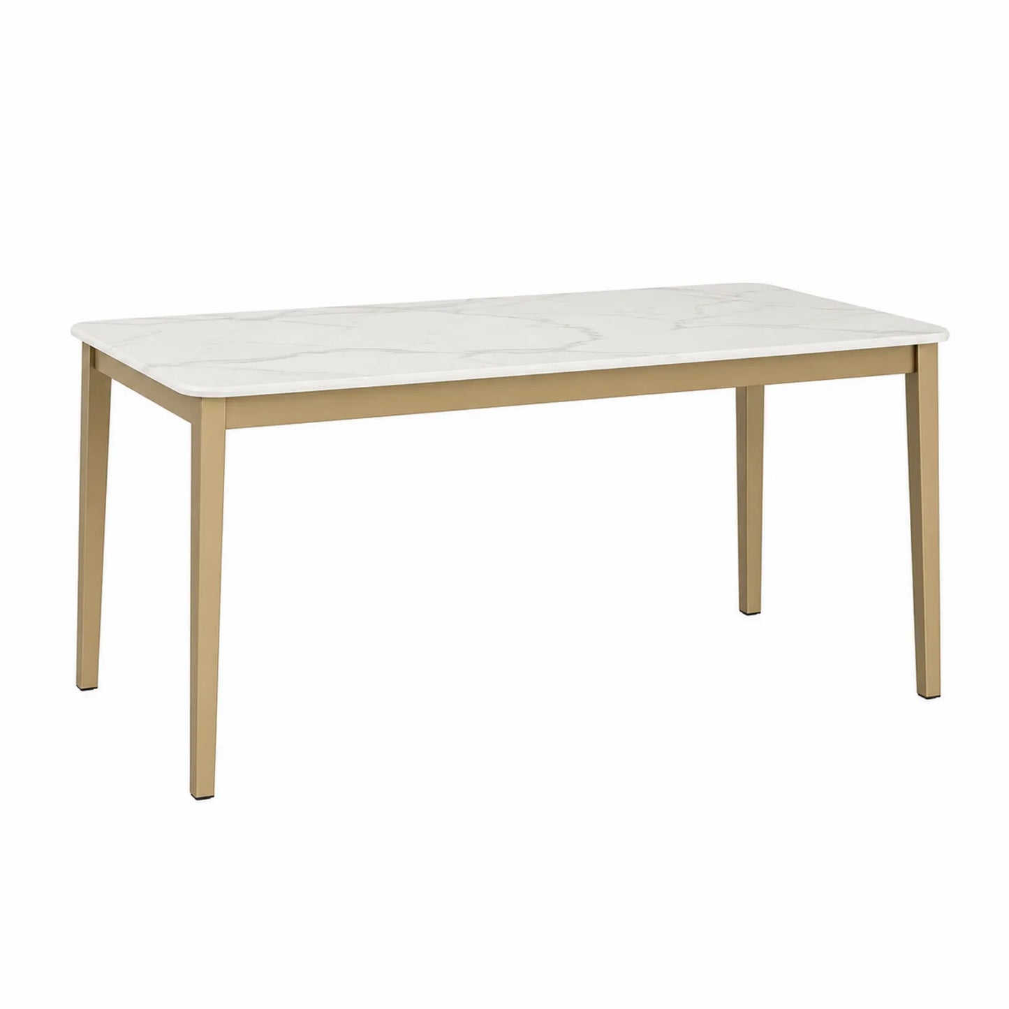 Rechteckiger Tisch aus Marmoroptik-MDF und Metall 160cm