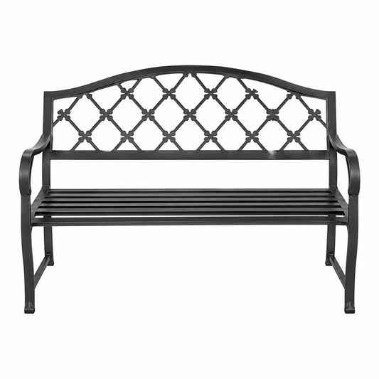 Aluminium Gartenbank Schwarz 128cm