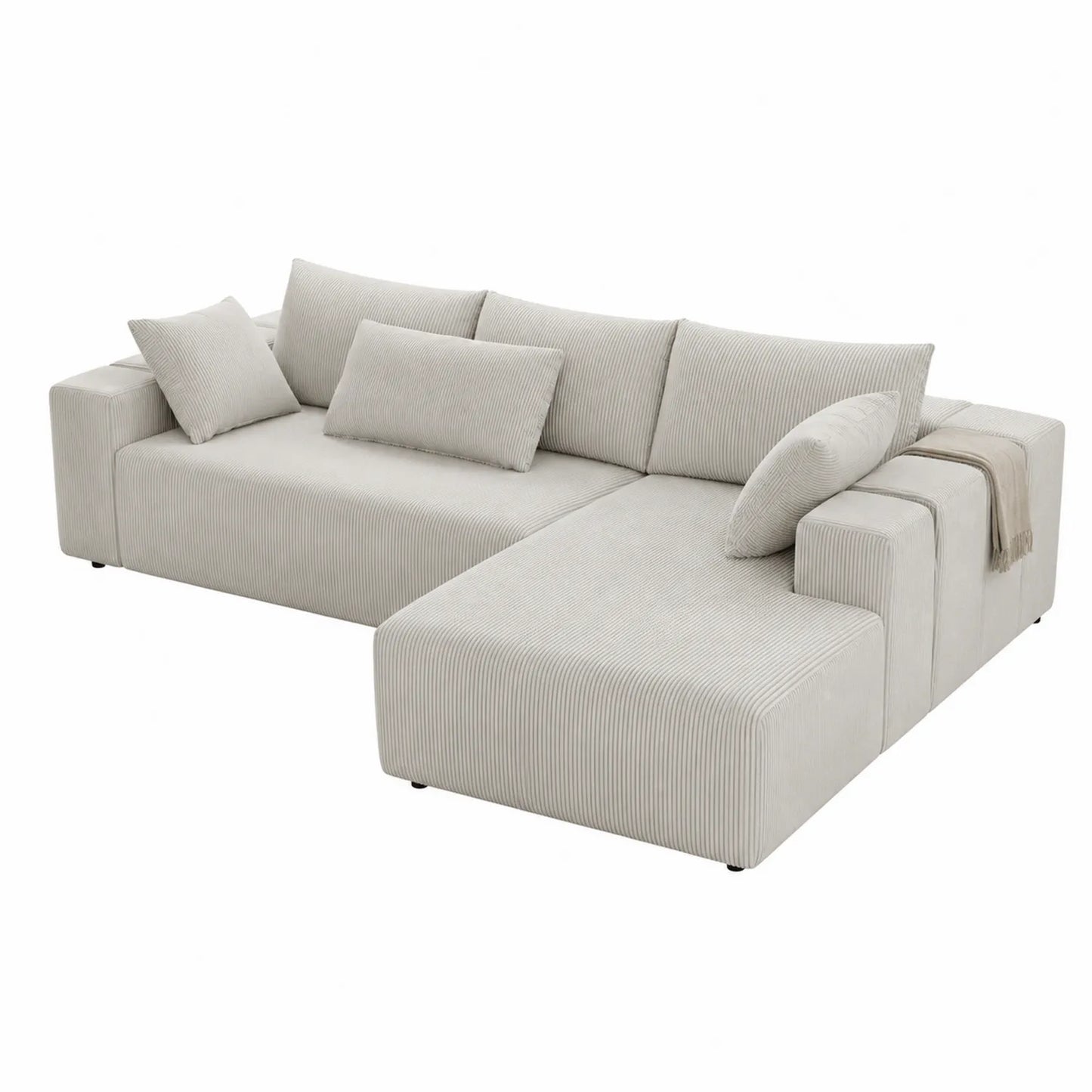 Ecksofa Cord Beige 300x200 cm