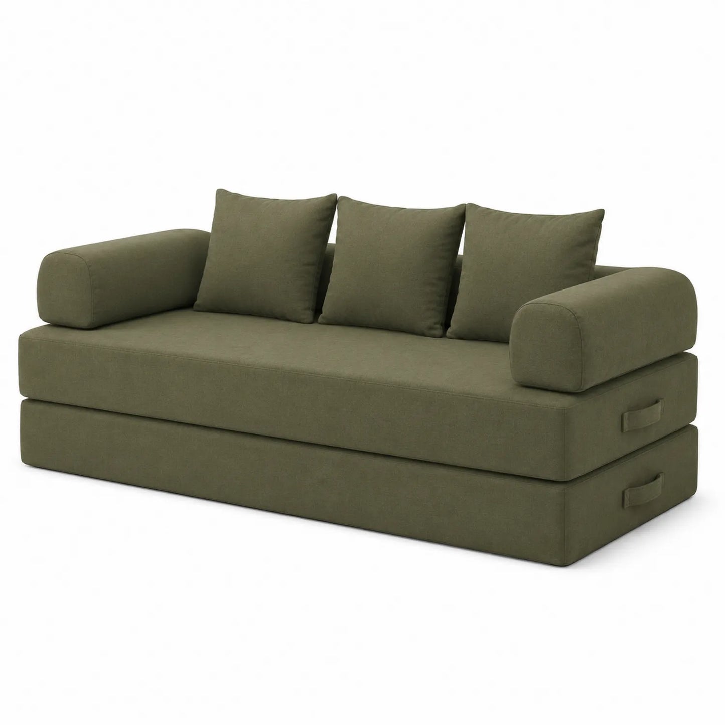 Polyester Schlafsofa in Olivgrün