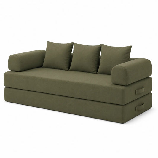 Polyester Schlafsofa in Olivgrün