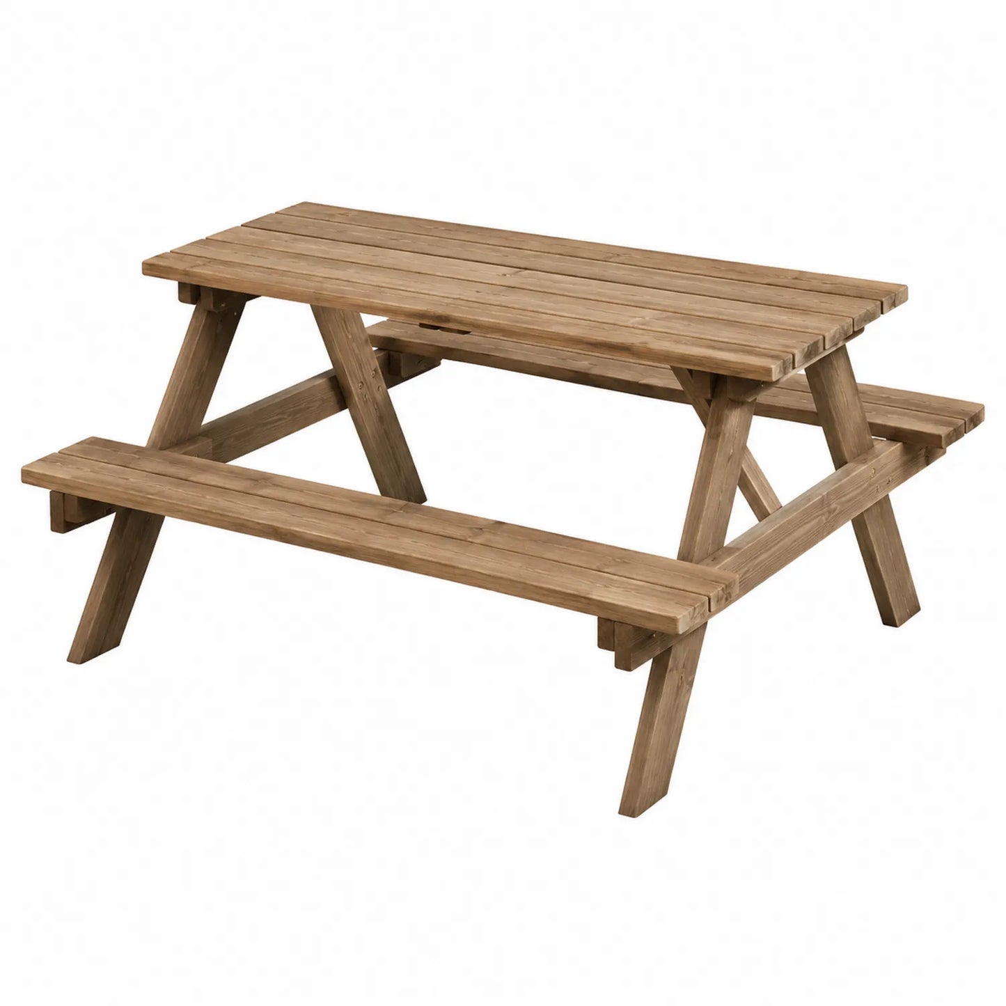 Holz Picknicktisch mit Bänken Braun 150cm x 127cm x 72cm
