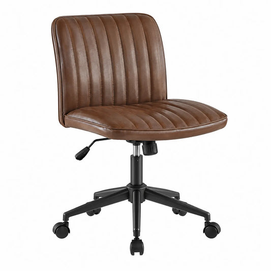 Drehstuhl aus Kunstleder Braun mit Höhenverstellung