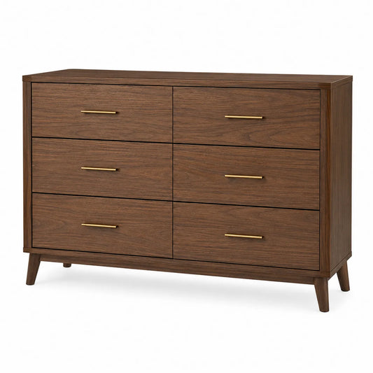 Kommode aus Holz mit sechs Schubladen