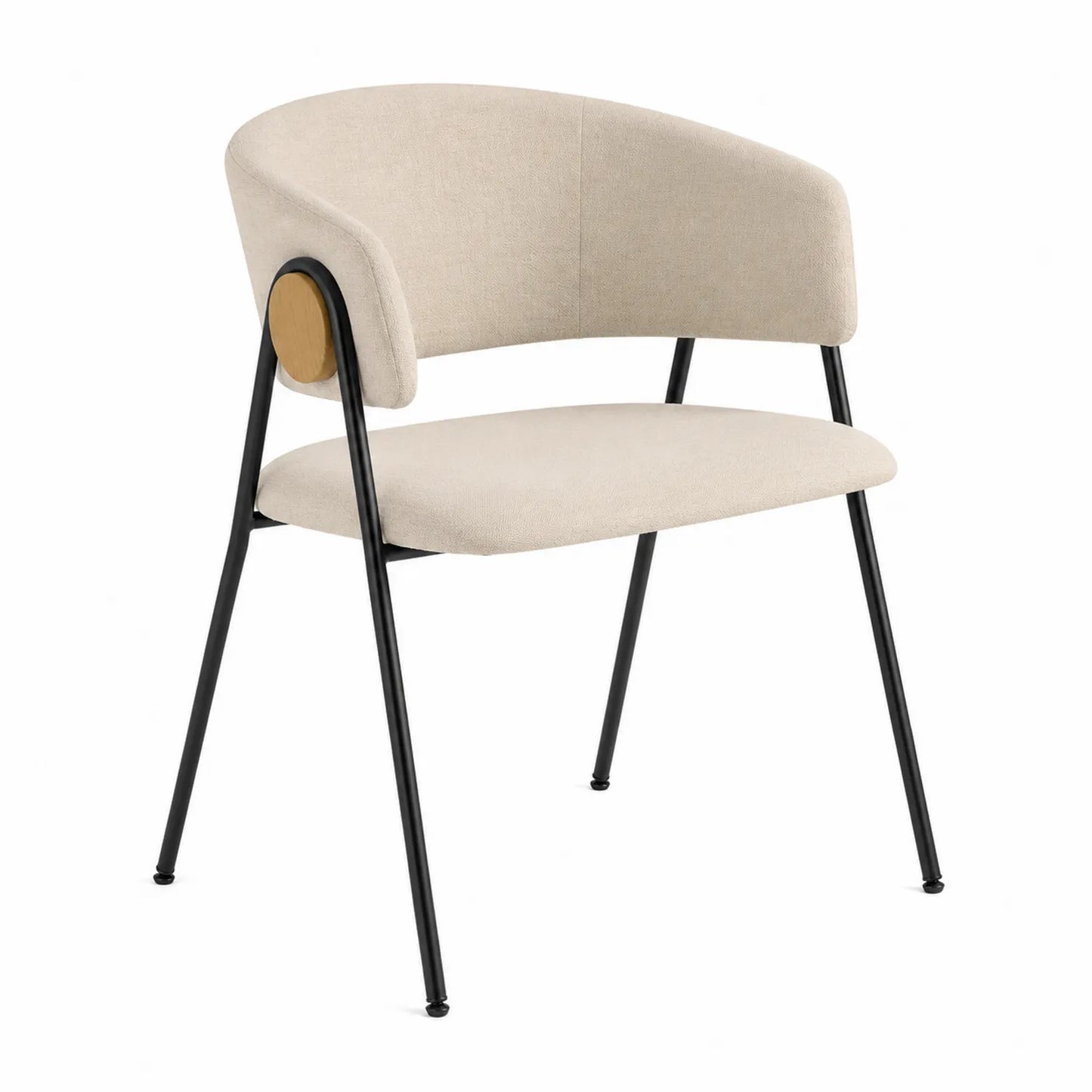 Stuhl mit Polyestergewebe Beige Stahlrahmen
