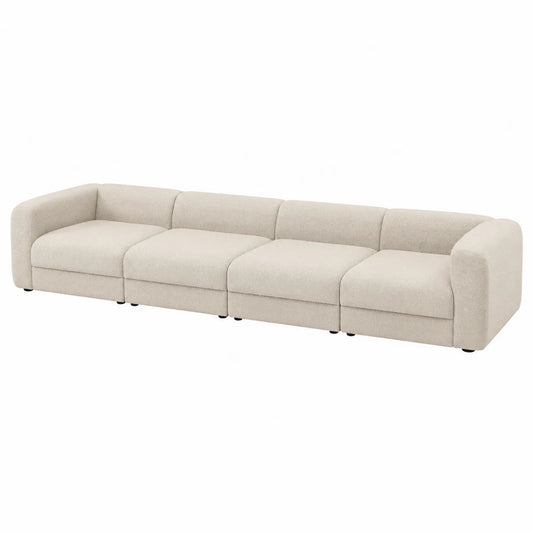 Modulares 4-Sitzer Sofa Stoff Beige 372cm