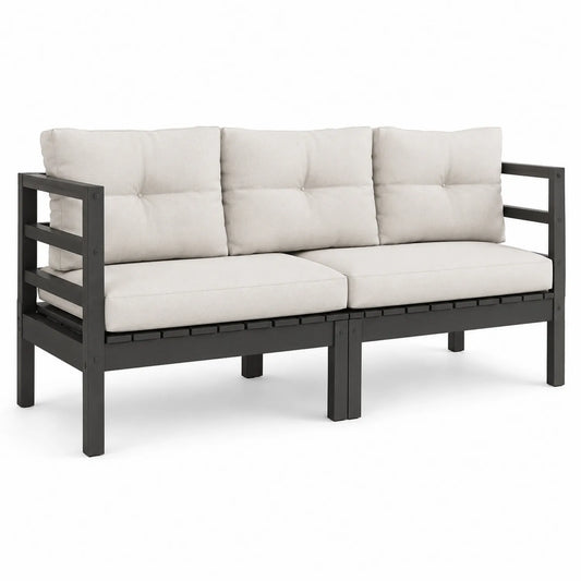 Aluminium-Sofa mit Polyesterkissen Creme 180x75x70cm